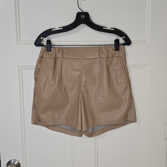 Anine Bing Pants - Anine Bing High Waist Shorts in Tan